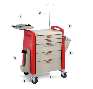 Ginee Medical Portable Ultrasound Cart Workstation Trolley Implementation Is Flexible and the Carrying Capacity Is Large