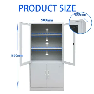 Glass Door Cupboard Storage Steel File Cabinet Office Furniture for School Bank Workshop Use