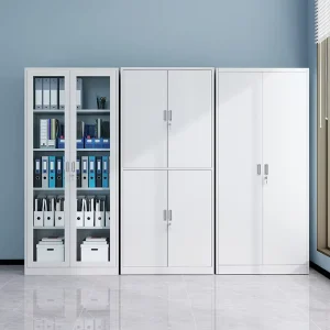Glass Door Steel Adjustable Foldable File Cabinet Secure Lock System