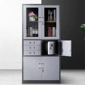 Glass Door Steel Filing Cabinet Metal Storage Cabinet 3 Drawers Multi Functional Steel File Cabinet