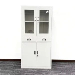 Glass Door Steel Office Filing Cabinet With Drawers Lockable Metal Document Storage Cabinet for Office