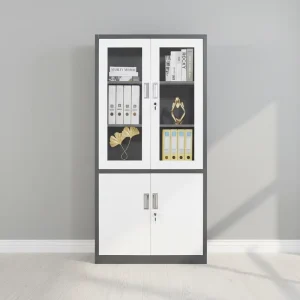 Glass Filing Cabinets Lockable Cabinet Four Door File Cabinet for Home Office Library
