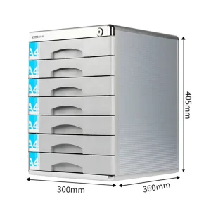 Glosen C9978 Aluminum Alloy Three Tier Multifunctional Office File Storage Cabinet Floor Standing Customizable Thickness Glossy