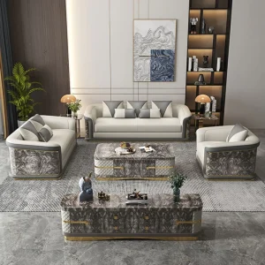 Gloss painted Backrest Sectional Sofa Set Ideal for Villa Home Hotel Apartment Mall Living Rooms