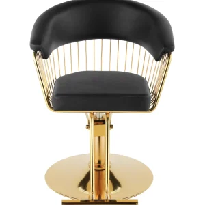 Gold Barber Chair With Round Backrest Living Room Swivel Armchair Salon Beauty Spa Furniture