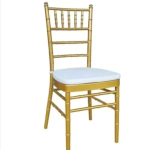 Gold Chiavari Chair with Detachable Cushion Wedding Banquet Dining Chair for Hotel Restaurant Event Rental