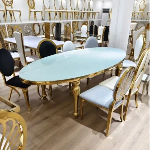Gold Event Table Set With Chairs for Wedding