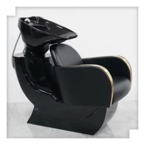 Gold Shampoo Chair Hair Washing Bowl and Chair Hairdressing Shampoo Bed for Salon Shampoo