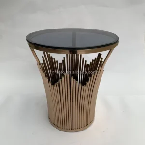 Gold Small End Table Indoor Living Room Furniture Stainless Steel Side Table