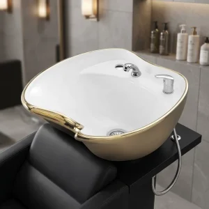 Golden Black White Shampoo Sinks Hairdressing Salon Wash Basins Ceramic Hair Wash Basin