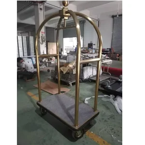 Golden Grey Carpet Hotel Luggage Trolley