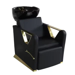 Golden Salon Equipment Metal Shampoo Chair High end Luxury Shampoo Bed Legs Manual Lift Custom Color