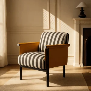 Golden Teak Eco Friendly Modern Leisure Sofa Chair Foam Filled Cotton Liner Bedroom Hospital Home Office Dining Living Room