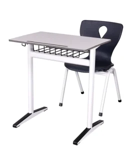 Good Quality Modern Wood School Desk and Chair Set 2 Seater for Sale