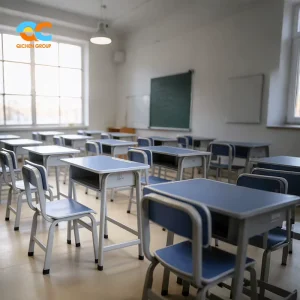 Government Tender Approved Price Student Desk and Chair Set Low MOQ Modern School Furniture for Government Tender