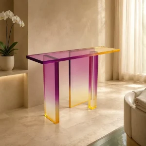 Gradient Acrylic Console Table Thickened Transparent Side Table for Retail Decor Hotel Living Room