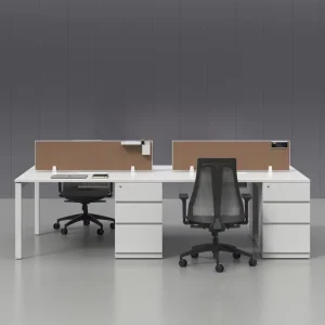 Grands Furniture Economic Steel Ergonomic Office Workstation with Cable Management Durable Design Commercial Use Staff Desk