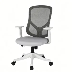 Gray Comfortable Mesh Swivel Office Chair for Home Staff Study Reclining Adjustable