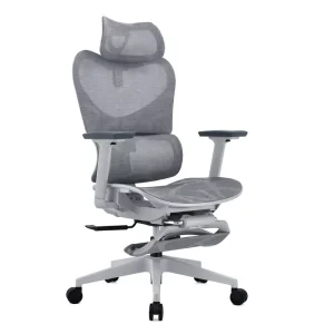 Gray Ergonomic Mesh Office Chair 4D Adjustable Armrest Flip Out Footrest Taiwan High Elastic Mesh SGS Certified 1136kg Base