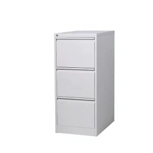 Gray White 3 Drawer Detachable Steel Cabinet Goose Neck Handle Lock with 1 Key for Office Financial Documents & Vouchers