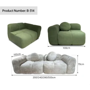 Green Modular Compression Sectional Sofa Contemporary Design for Hotel & Villa Living Room Furniture