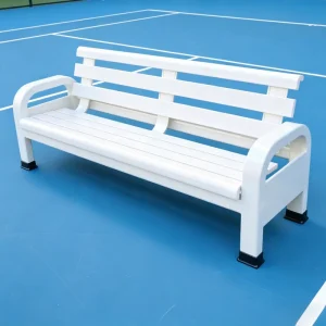 Green White Rest Bench Custom Color Logo Tennis Court Bench Heavy Duty Aluminum Outdoor Seating for Sports Venues