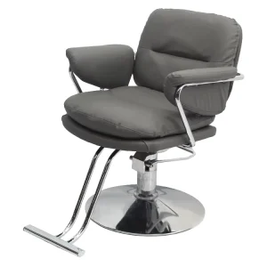 Grey Durable Portable Hair Styling Chairs Furniture Barber Chair for Salon Beauty