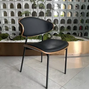 Guangdong Foshan Factory Leather Dining Bar Chairs Indoors Coffee Shop Leisure Chair
