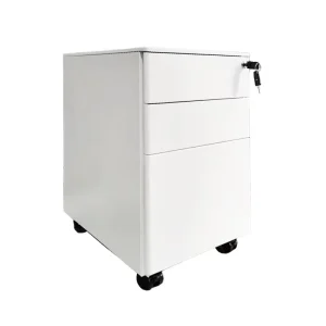 Guangzhou Manufacturer Made White Metal Steel Modern Mobile Pedestal Cabinet with 3 Drawers for Workshop Filing