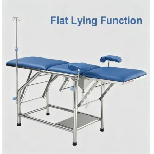 Gynecological Examination Table Hospital Stainless Steel Manual Adjustable Delivery Bed Waterproof Mattress Clinic Use CE