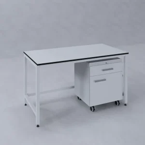 H Frame Modern White Lab Bench Suspension Cabinet Durable Iron Anti corrosion Laboratory School Hospital