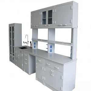 HBPPBT 003 PP Workbench with Reagent Racks Beside Laboratory Wall Resistant to Corrosion and Acids Alkalis 2 Drawers