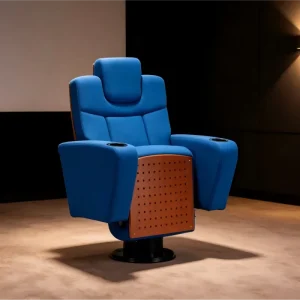 HC 549 Modern Iron Round Single Leg Auditorium Chair Foldable for Theater and School Use