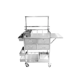 HC M032 Luxury Hospital Multifunctional Nursing Cart Trolley Medicine Wound Care Car Stainless Steel Trolley Cart