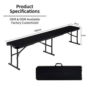 HDPE 6ft Fold in Half Handle Look Bench Portable Picnic Event Long Chairs Party Garden Patio Plastic Folding Picnic Bench