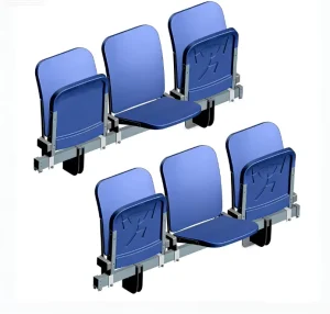 HDPE Riser Mount Beam Attached Plastic Foldable Bench Stadium Seating Chair Gym Bleacher Weather Resistant Heavy Duty CS QY01 C
