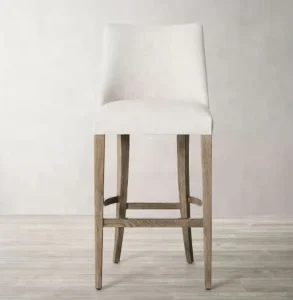 HLM28 Modern Farmhouse Style Durable Fabric Upholstered Armless Wood Dining Home Bar Hotel Barstool Chair Bar Furniture