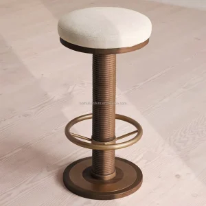 HOMU Contemporary Velvet Solid Wood Bar Stools with Footrest Durable Eco Friendly Commercial Dining Chairs for Cafes Restaurants