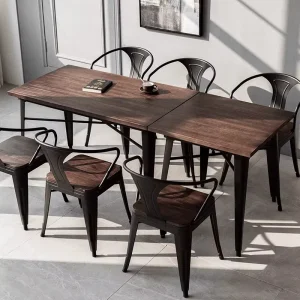 HUALIN Modern Style Hotel Cafe bar Restaurant Solid Wood Dining Table and Chair Set