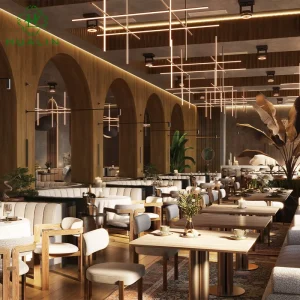 HUALIN Modern Style Restaurant High Quality Sintered Stone Dining Table Hotel Cafe Theme Restaurant Table and Chair Set