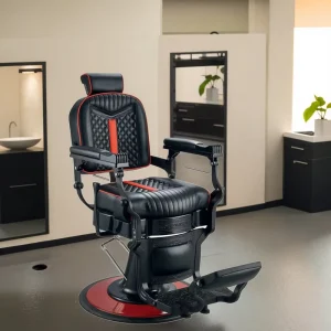 HY Beauty Salon Stainless Steel Heavy Duty Hydraulic Leather Barber Chair Adjustable Height Modern Design Dual Purpose