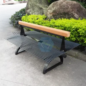 HYX Custom Metal Galvanized Steel With Polyester Powder Coated Steel Urban City Street Seating Bench