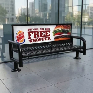 HYX Top Outdoor Picnic Table and Park Bench Galvanized Steel Garden Furniture with Plastic Seating for Patio Entry Gym Use