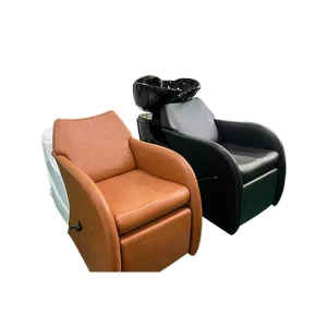 Hair Salon Furniture Backwash Unit Hair Wash Chairs Head Washing Bed Black Shampoo Bowls Sink and Chairs