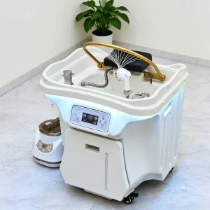 Hair Salon Mobile Shampoo Chair Fiberglass Pipeless Portable Japanese Head Spa Sink with Water Tank
