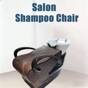 Hair Salon Modern Minimalist Ceramic Basin Shampoo Bed Trendy Barbershop Semi Reclining Washing Bed