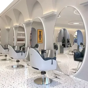 Hair Salon Single sided Barber Shop Styling Station Furniture Mirror Station