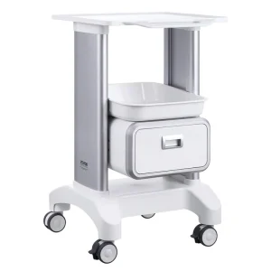 Hair Salon White Beauty Trolley ABS Standing 130KG Large Capacity Easy Assemble Silent Wheels Medical Cart for Hospital