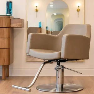 Hairdressing Equipment Barbershop Brown Leather Salon Chair Styling Furniture Barber Chairs for Hair Stylist Beauty