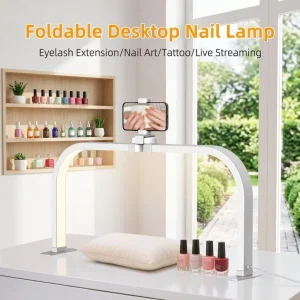 Half Moon Nail Desk Lamp LED Beauty Light Manicure Task Adjustable Color Temperature Home & Salon Portable Supply